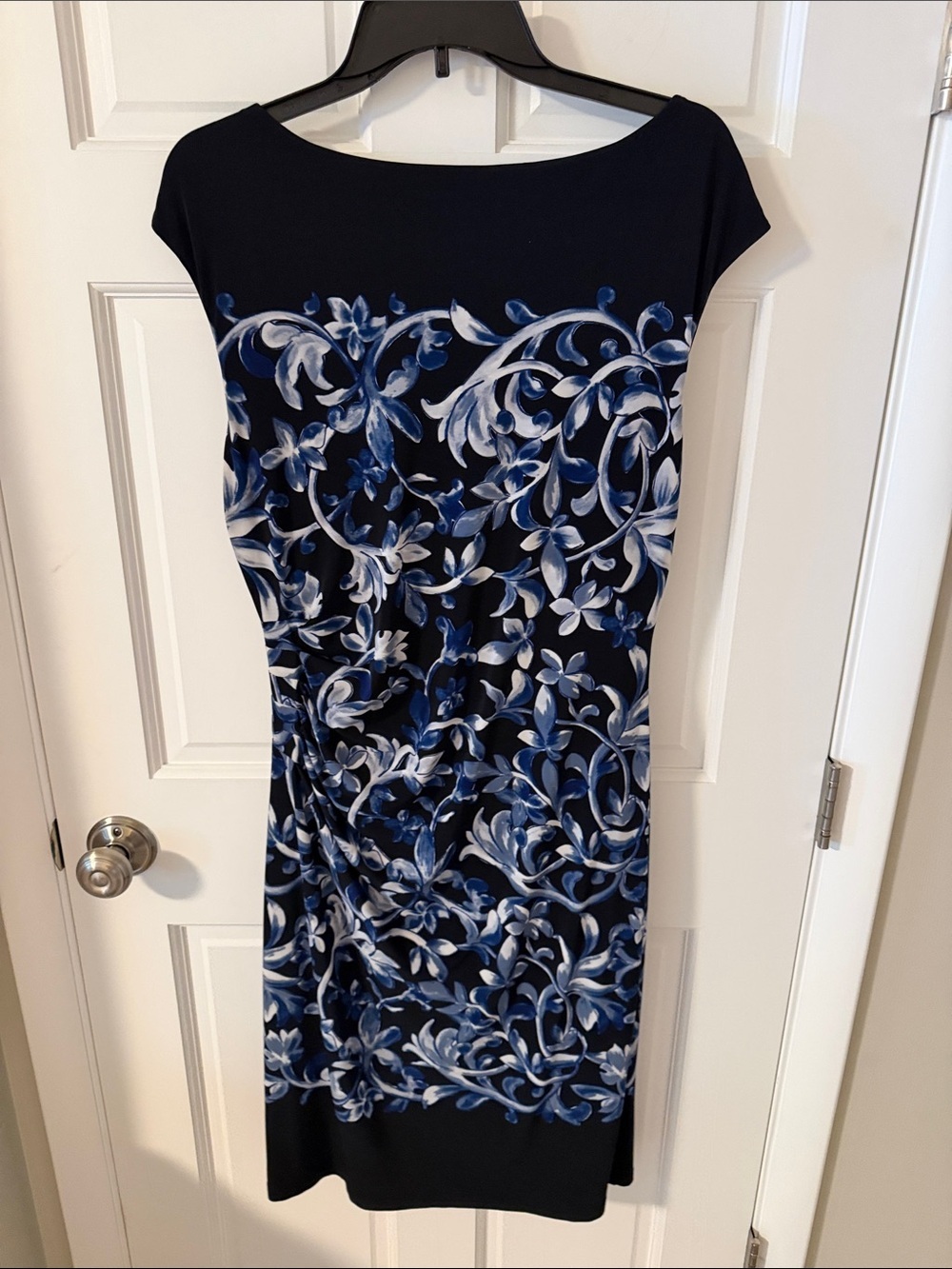 Lauren Ralph Lauren Floral Matte Jersey Cap Sleeve Sheath Dress Size 14 - Picture 5 of 5